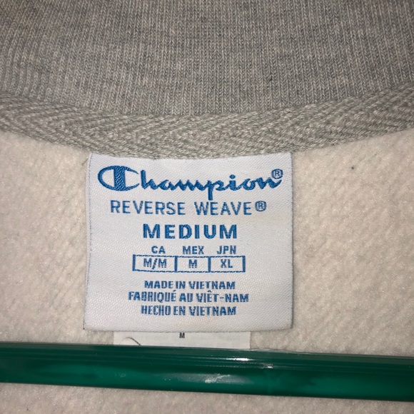 Champion Reverse Weave Colorblock Gray Half Zip Pullover Sweatshirt - Picture 3 of 5